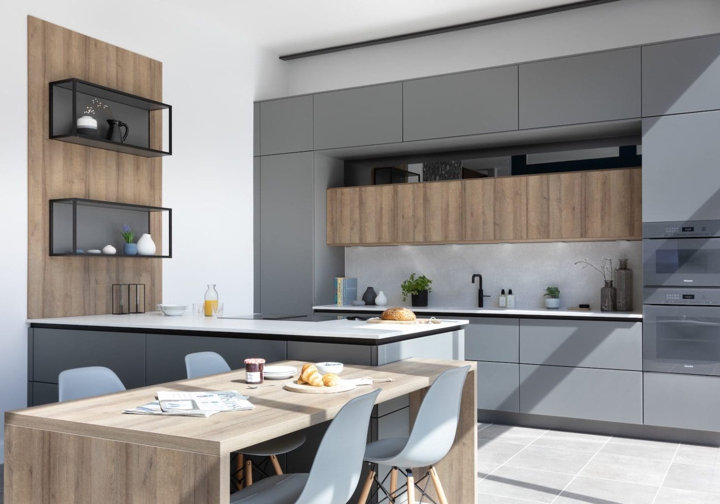 Luxe Industrial Dark Grey and Burnished Brass Kitchen - Contemporary -  Kitchen - West Midlands - by Classic Interiors